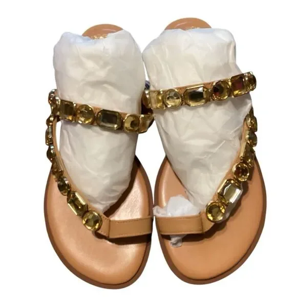 New Vince camuto asymmetrical toe ring leather sandals 7.5W - Picture 8 of 13